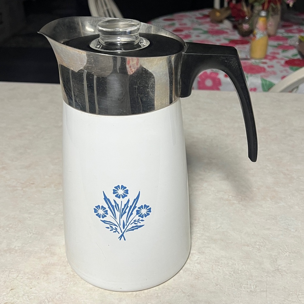 Vintage Corningware Blue Cornflower 10 cup P-149 Percolator